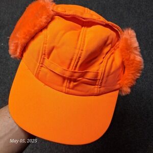 Vintage Winchester Small Blaze Safety Orange Hunter Trapper Hat Ear Flaps